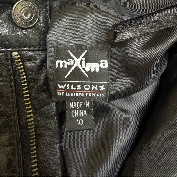 Wilson’s Maxima Pockets Black Buttery Soft Genuine Leather Bootcut Pants Size 10 - Picture 8 of 14